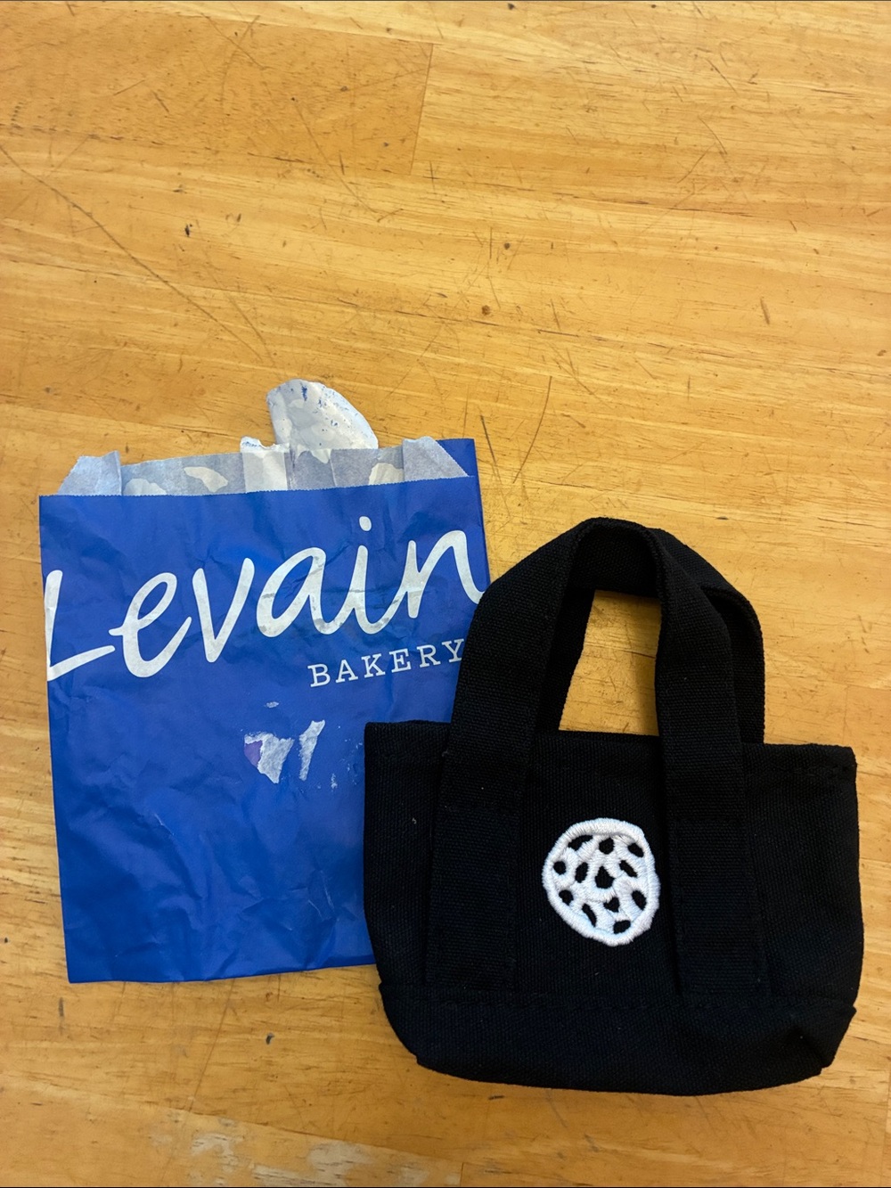 Levain Bakery limited edition Black Mini cookie tote bag abt 5.75x3.5x2